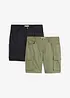 Bermuda cargo elasticizzati (pacco da 2), regular fit, bonprix