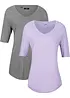 Maglia lunga in morbida viscosa (pacco da 2), bonprix