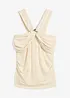 Top con scollo all'americana e fibbia decorativa martellata, bonprix
