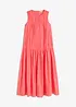 Abito lungo in cotone con arricciature, bonprix