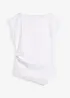 Top asimmetrico effetto neoprene, bonprix