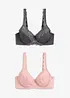 Reggiseno con ferretto e pizzo delicato (pacco da 2), bonprix