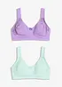 Reggiseno t-shirt senza ferretto con cotone (pacco da 2), bonprix