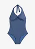 Costume intero effetto denim con scollo all'americana, bonprix