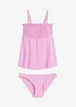 Tankini a fascia con lavorazione a punto smock (set 2 pezzi), bonprix