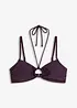 Reggiseno bikini a bustier con anello, bonprix