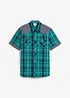 Camicia a maniche corte con inserto in denim, bonprix