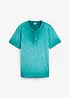 Maglia serafino a maniche corte  in puro cotone biologico effetto lavato, bonprix