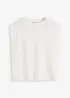 Top con inserto a coste sulla manica, bonprix