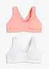 Reggiseno senza ferretto con chiusura davanti e cotone biologico (pacco da 2), bonprix