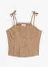 Top in misto cotone elasticizzato con spalline sottili, bonprix