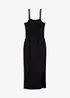 Abito midi in jersey robusto con inserto smock e spacco, bonprix