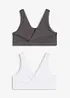 Reggiseno bustier double face con cotone biologico morbido (pacco da 2), bonprix