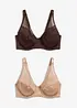 Reggiseno con ferretto ed effetto lucido (pacco da 2), bonprix