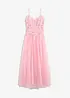 Abito lungo in delicato tulle con pizzo, bonprix