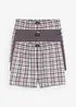 Boxer larghi in jersey di cotone a quadretti (pacco da 3), bonprix