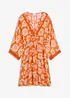 Abito tunica con pizzo in viscosa strutturata, bonprix