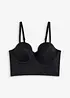 Canotta con reggiseno multiway integrato con coppe preformate ed effetto lucido, bonprix