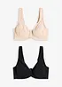 Reggiseno t-shirt con ferretto in cotone elasticizzato (pacco da 2), bonprix