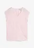 Blusa a maniche corte in satin lucido, bonprix