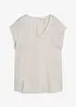 Blusa a maniche corte in satin lucido, bonprix