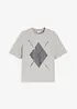 Maglia a mezze maniche con paillettes e stampa, bonprix