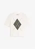 Maglia a mezze maniche con paillettes e stampa, bonprix