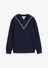 Felpa in misto cotone con ricamo, bonprix