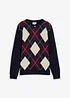 Maglione in puro cotone con motivo a losanghe, bonprix