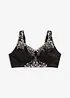 Reggiseno contenitivo senza ferretto con spalline imbottite e ricamo, bonprix