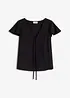 Blusa con effetto lucido e maniche a volant, bonprix