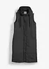 Gilet lungo trapuntato con cappuccio e spacchi ai lati, bonprix
