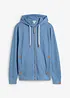 Felpa con zip e cappuccio con poliestere riciclato, bonprix