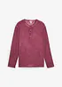 Maglia serafino a maniche lunghe in look lavato in puro cotone biologico, bonprix