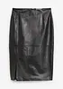 Gonna in pelle con spacco, bonprix