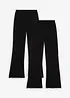 Pantaloni a gamba svasata in jersey elasticizzato misto con cotone biologico (confezione da 2), bonprix