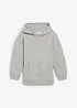 Felpa con zip e cappuccio in morbido misto cotone biologico, bonprix
