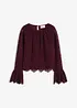 Blusa in pizzo con volant, bonprix
