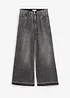 Jeans cropped wide leg, vita alta, bonprix
