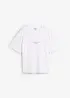 T-shirt in puro cotone biologico con scritta in 3D, loose fit, bonprix