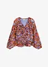Blusa di chiffon con volant, bonprix