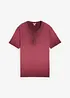 Maglia serafino a maniche corte  in puro cotone biologico effetto lavato, bonprix