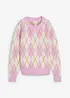 Maglione in filato fine a quadri, bonprix