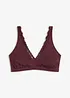Bralette a costine con cotone biologico e pizzo, bonprix