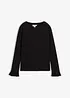 Maglia a maniche lunghe in misto cotone biologico elasticizzato, bonprix