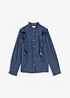 Camicia in denim in puro cotone con volants, bonprix