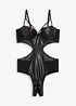 Body con perizoma ouvert effetto bagnato, bonprix