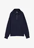 Felpa a collo ampio con zip in misto cotone morbido, bonprix