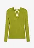 Maglione a coste con effetto 2 in 1 in filato fine di viscosa, bonprix