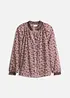 Blusa in chiffon con fantasia e ricamo, bonprix